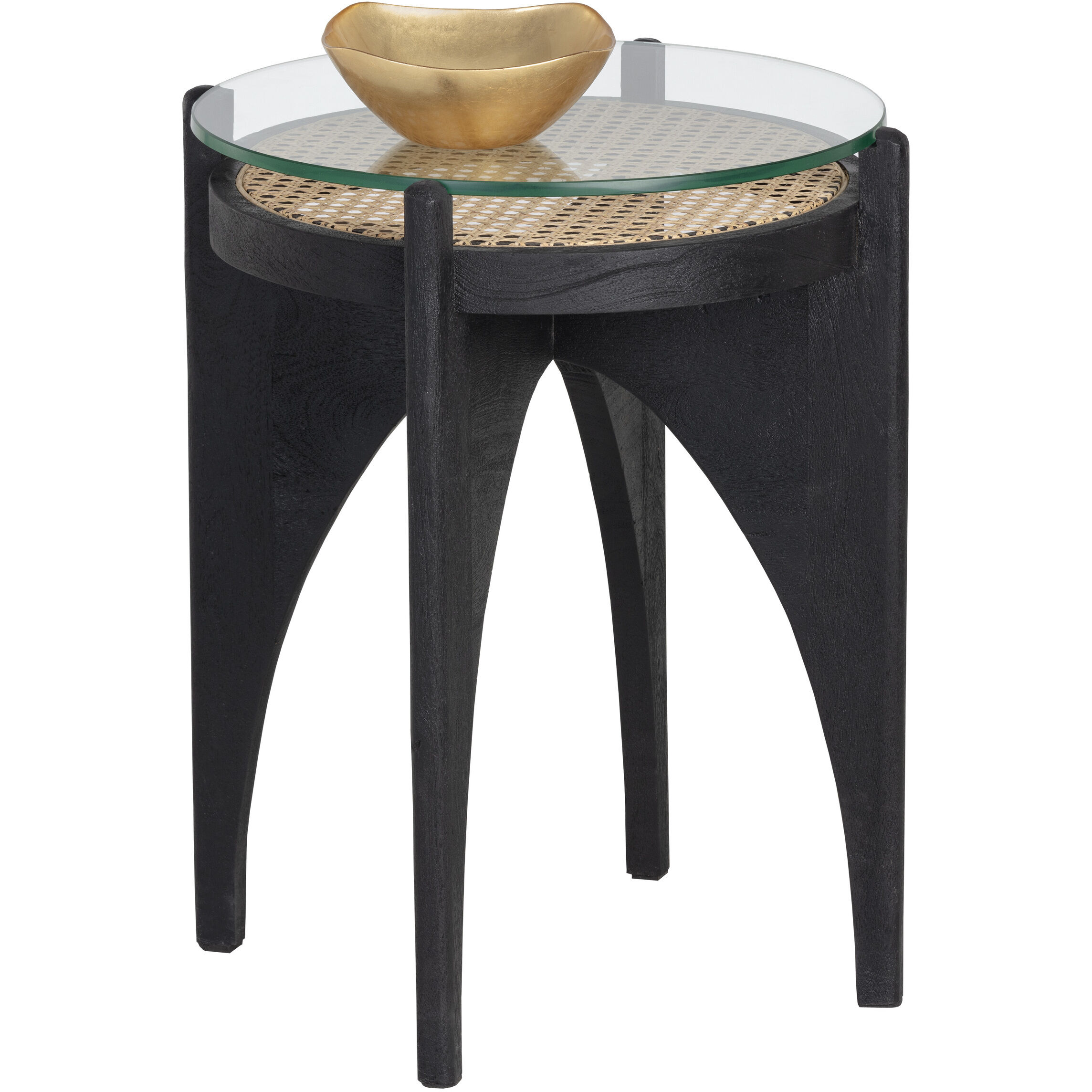 Adora 23.75 X 19.75 inch Clear / Black End Table